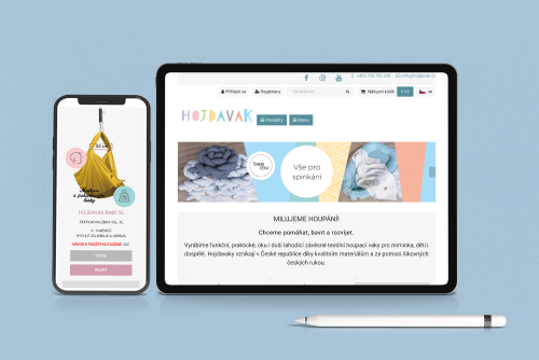 Vlastní webové stránky pro podporu e-shopu